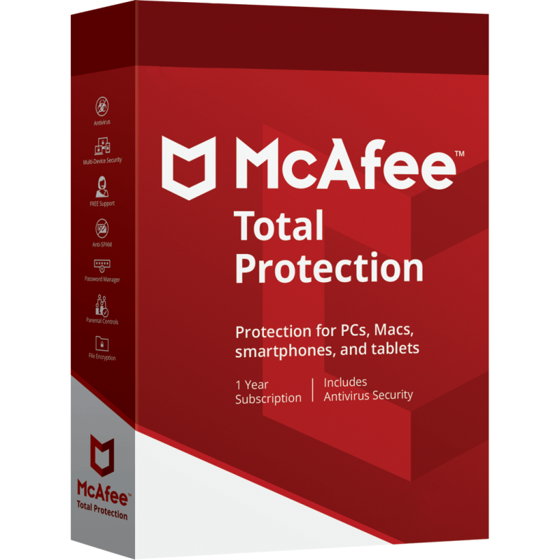 McAfee Total Protection Antivirüs (10 Kullanıcı / 1 Yıl)